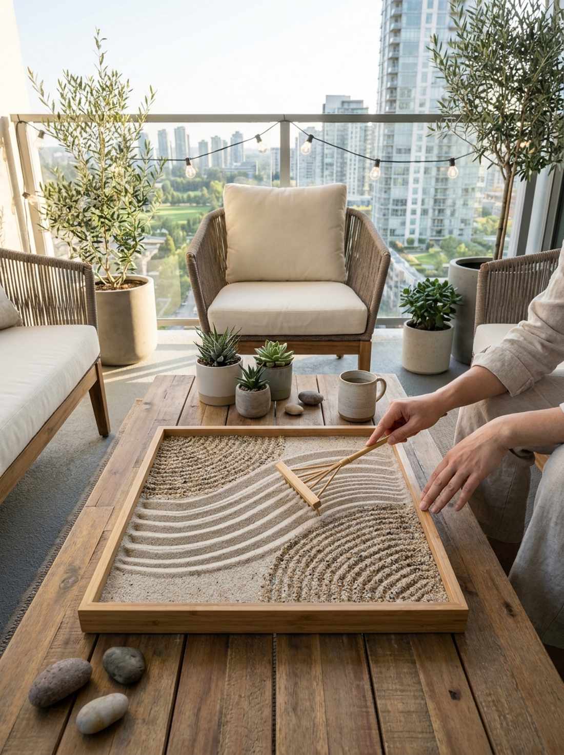 double sided bamboo rake