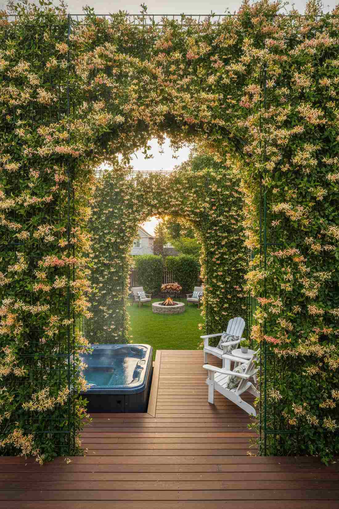 evergreen honeysuckle privacy curtains