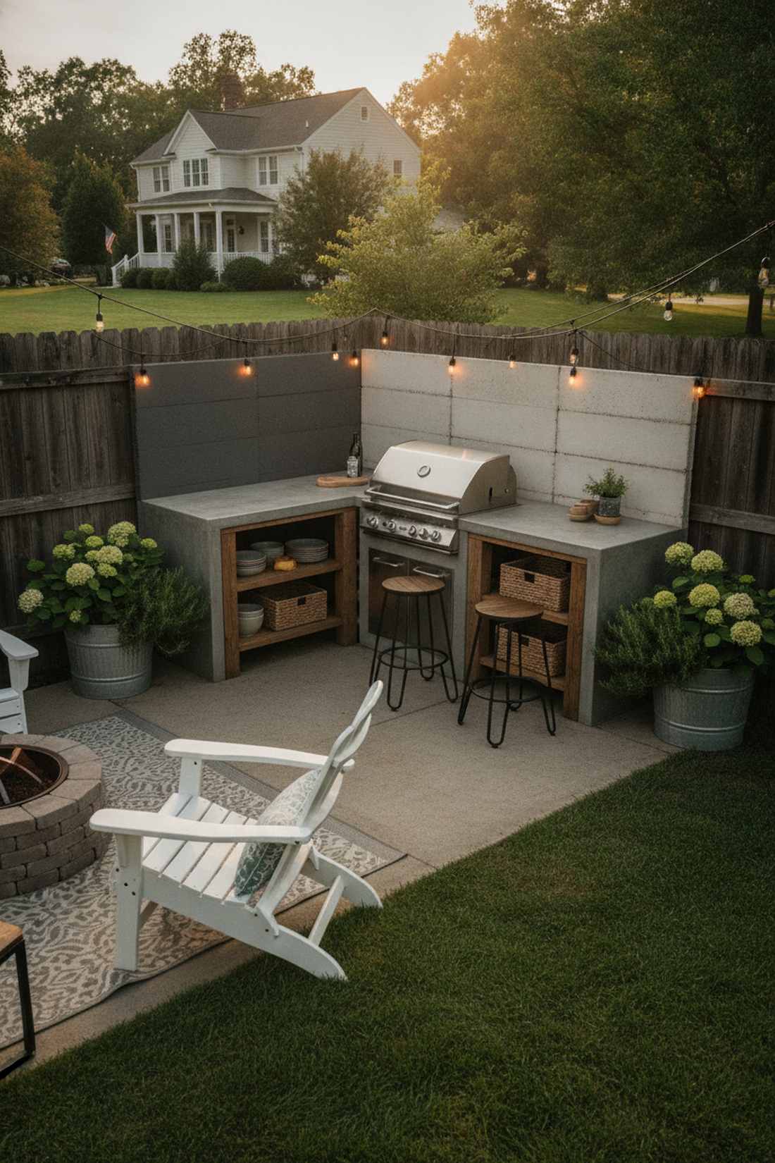 fence backed grill bar
