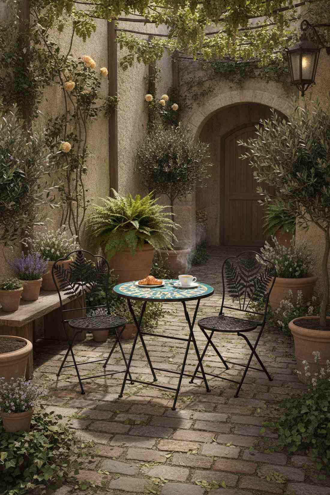 fern pattern bistro set