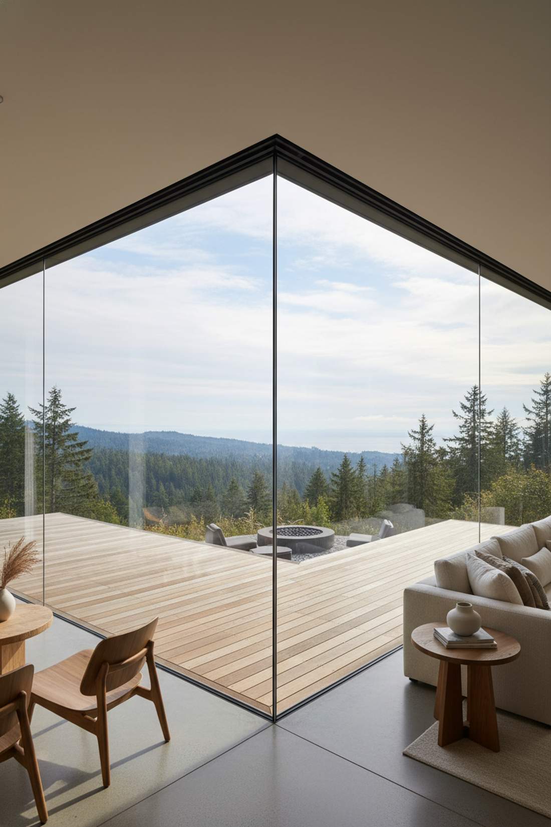 frameless glass corners