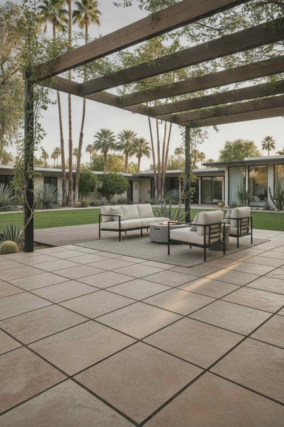 geometric cut flagstone grid