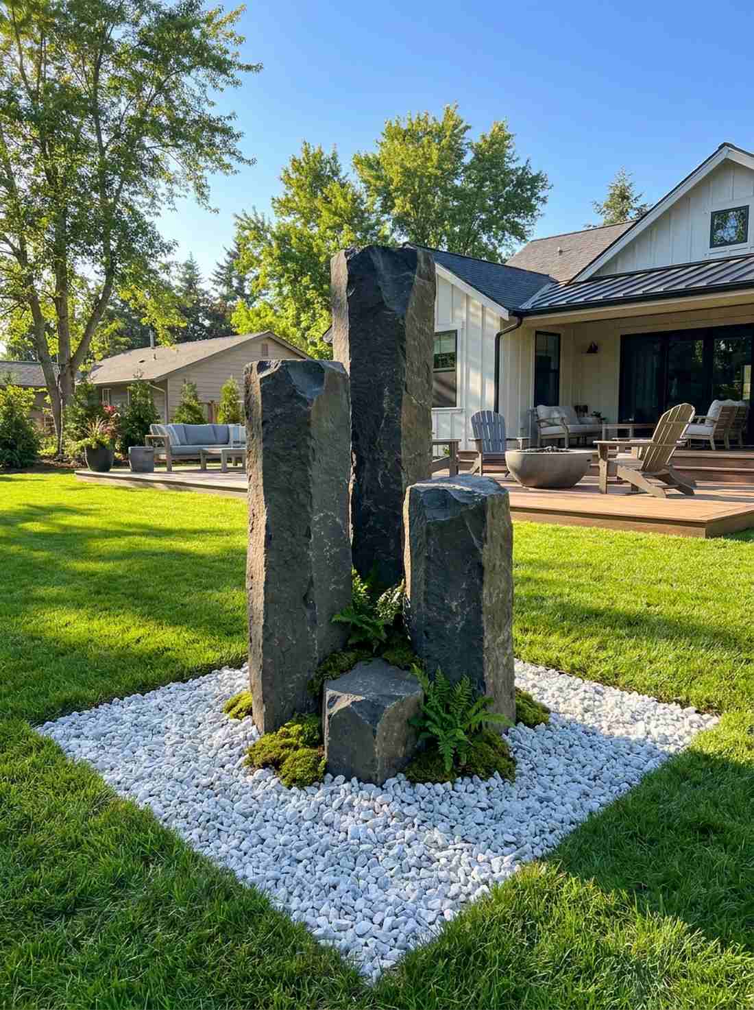 geometrically arranged basalt columns
