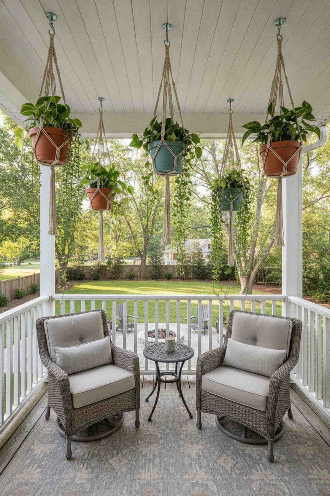 hanging macrame clusters