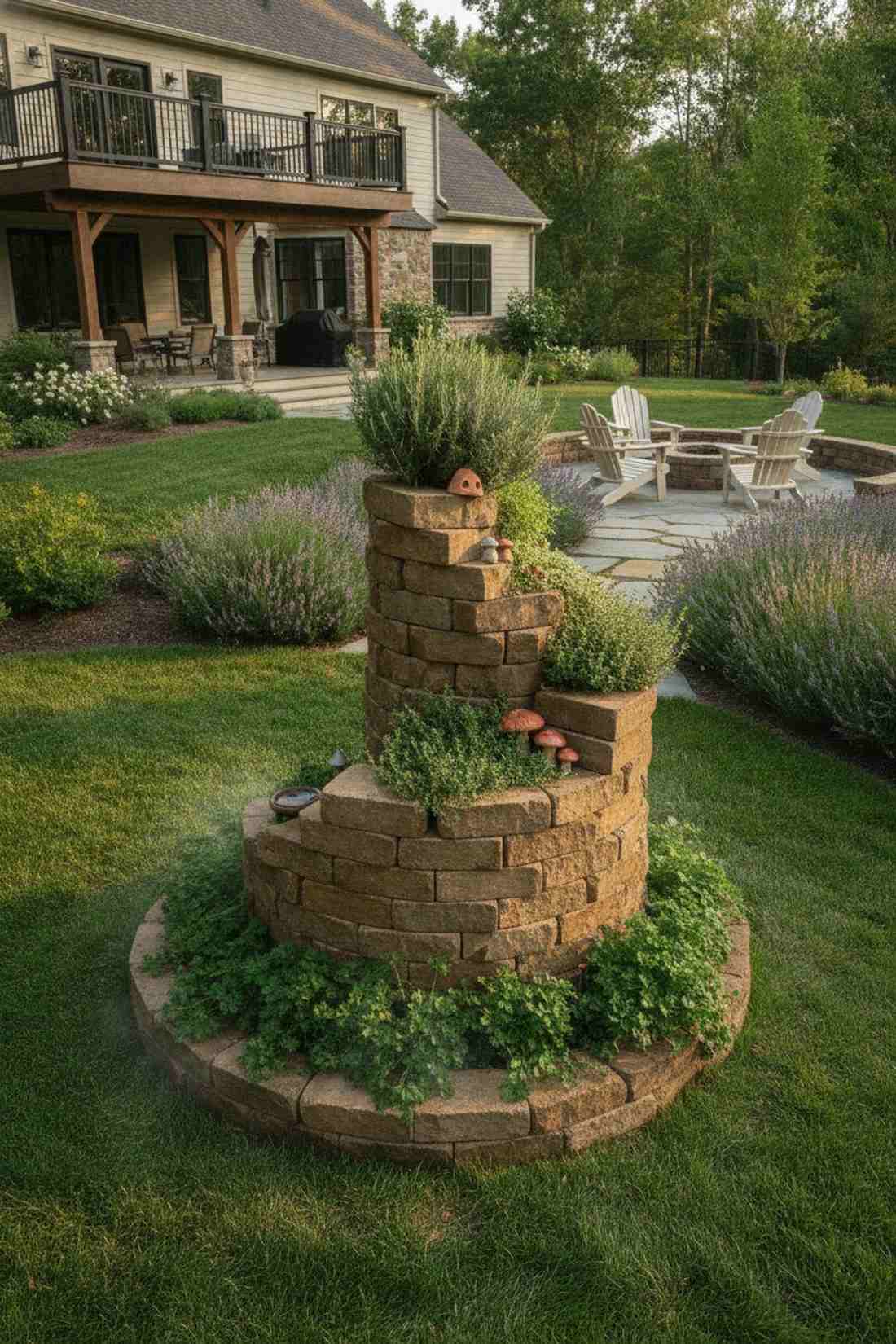 herb spiral vertical planting