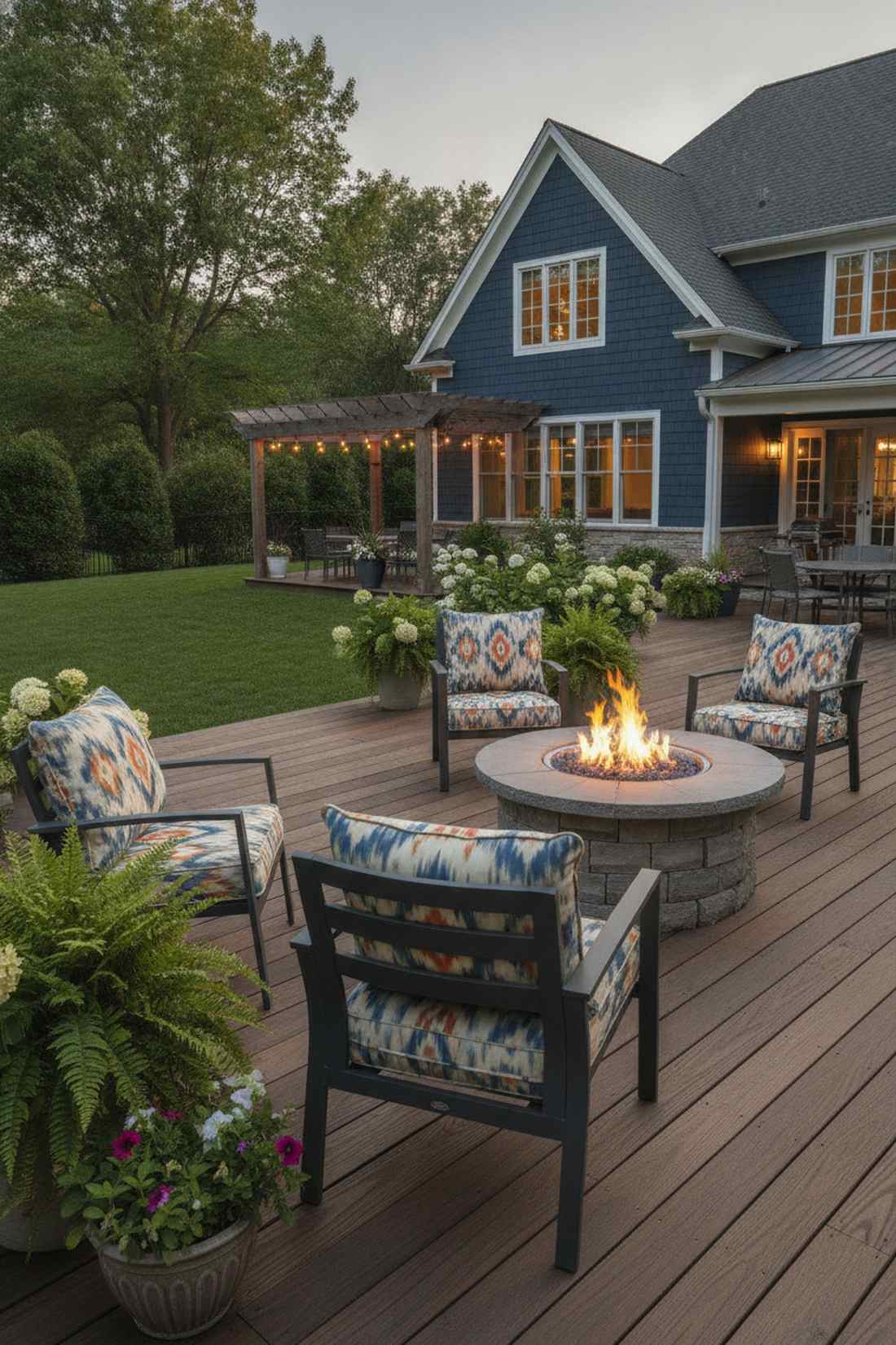 ikat pattern outdoor cushions