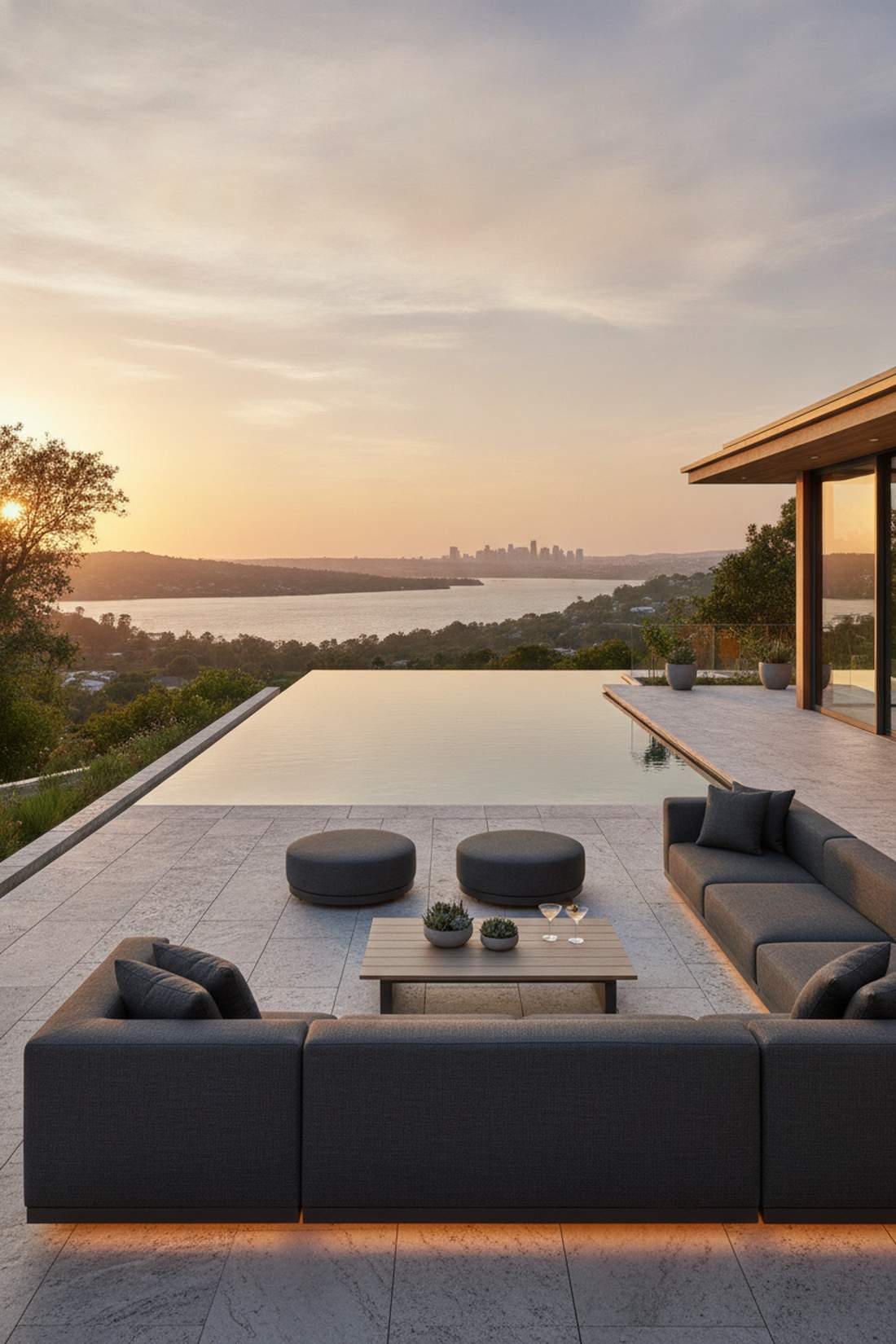 infinity edge pool with viewing deck
