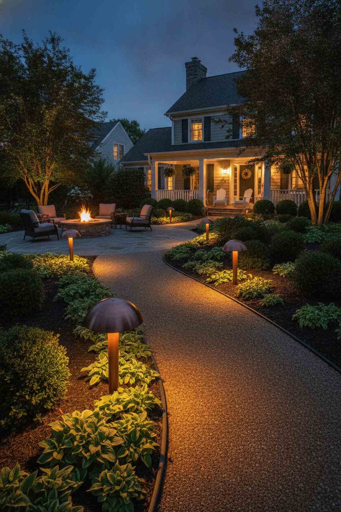mushroom cap pathway lights