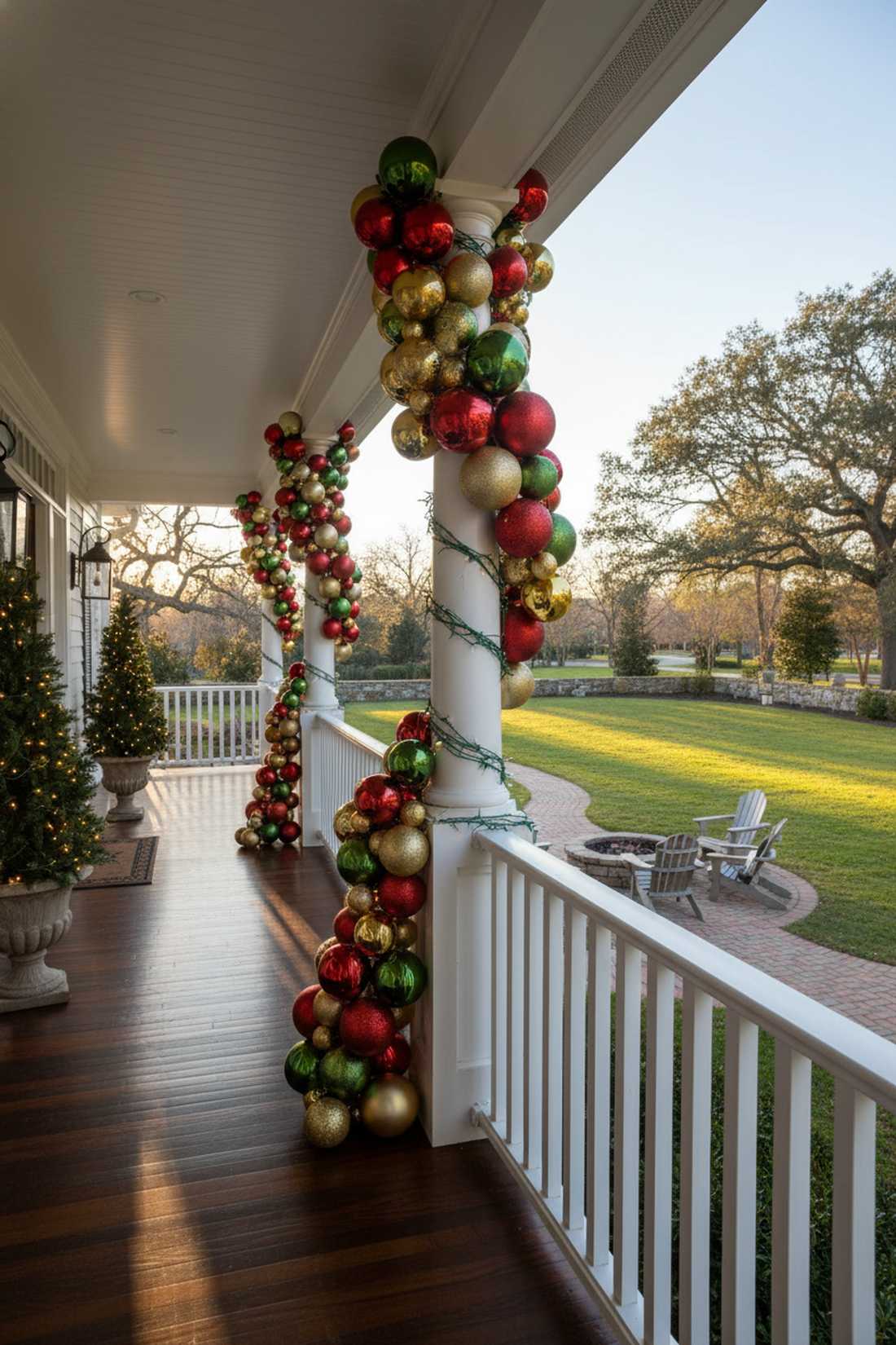 ornament cluster railing swags