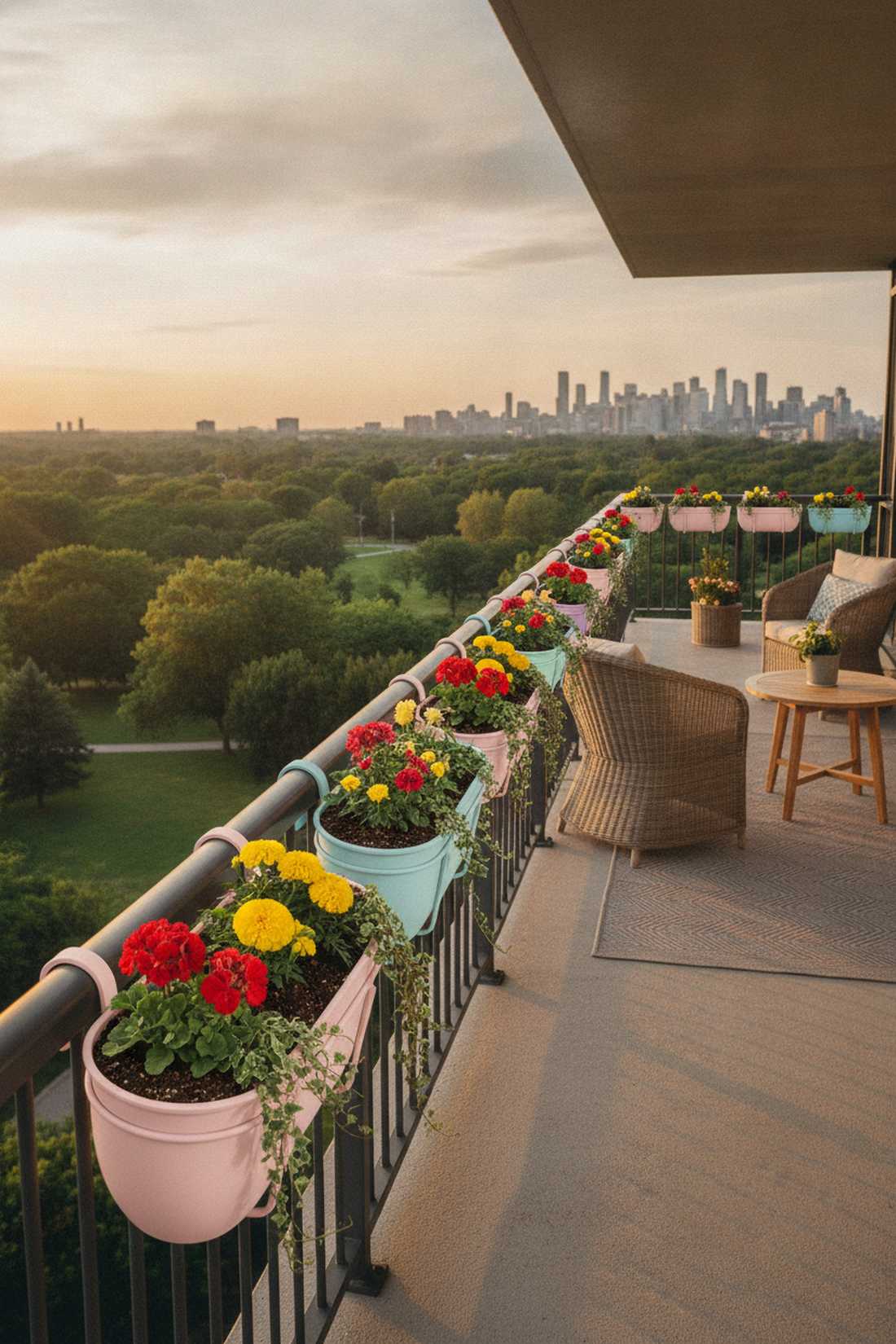 oval railing pots