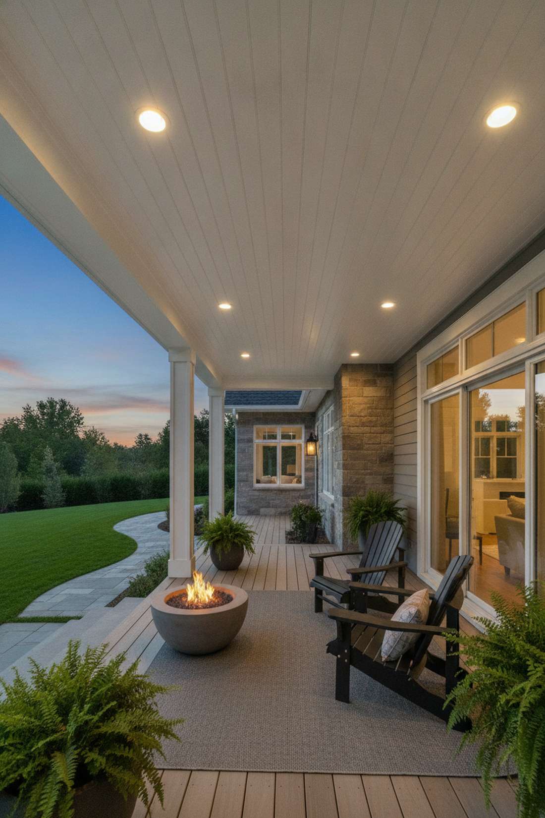 porch ceiling recessed fixtures