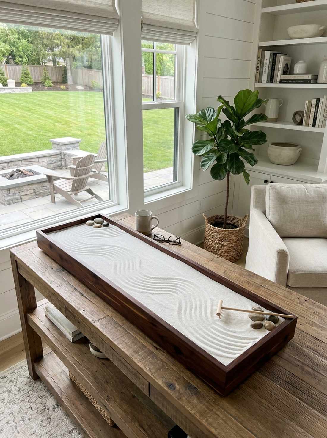 rectangular wooden platform