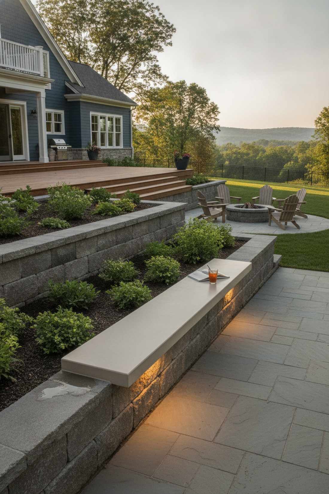 retaining wall bench cap