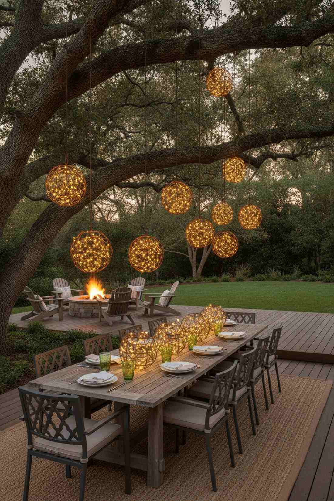 rustic wire basket light clusters