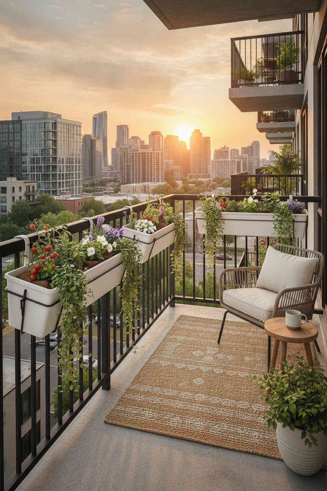 slim balcony planter rail bed