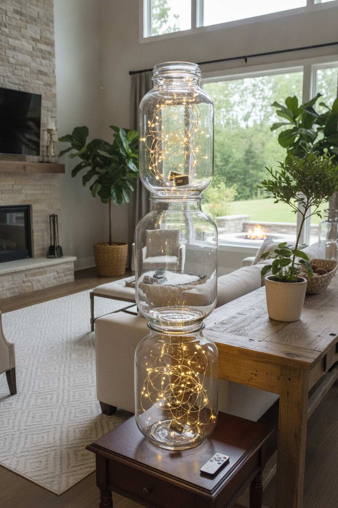 stacked jar tower displays