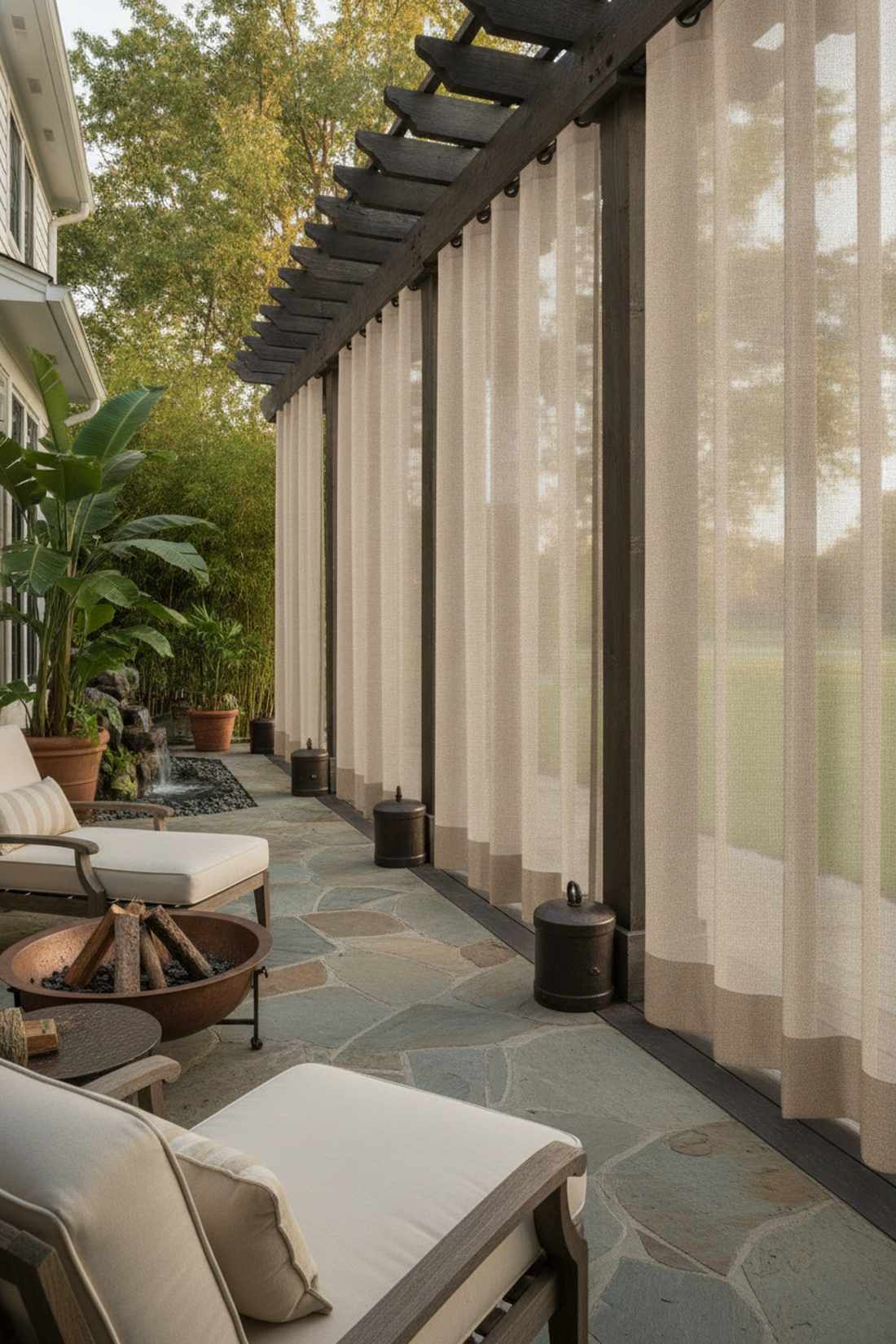 textilene mesh weave curtains