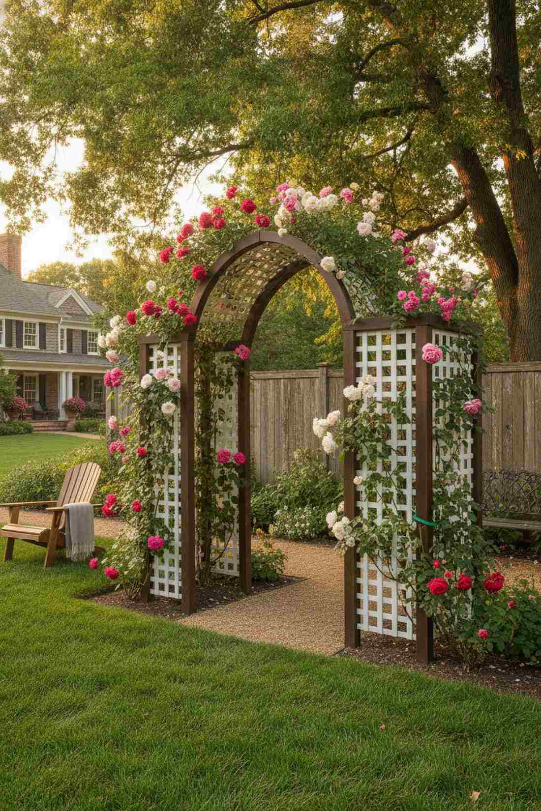 trellis integrated rose archway