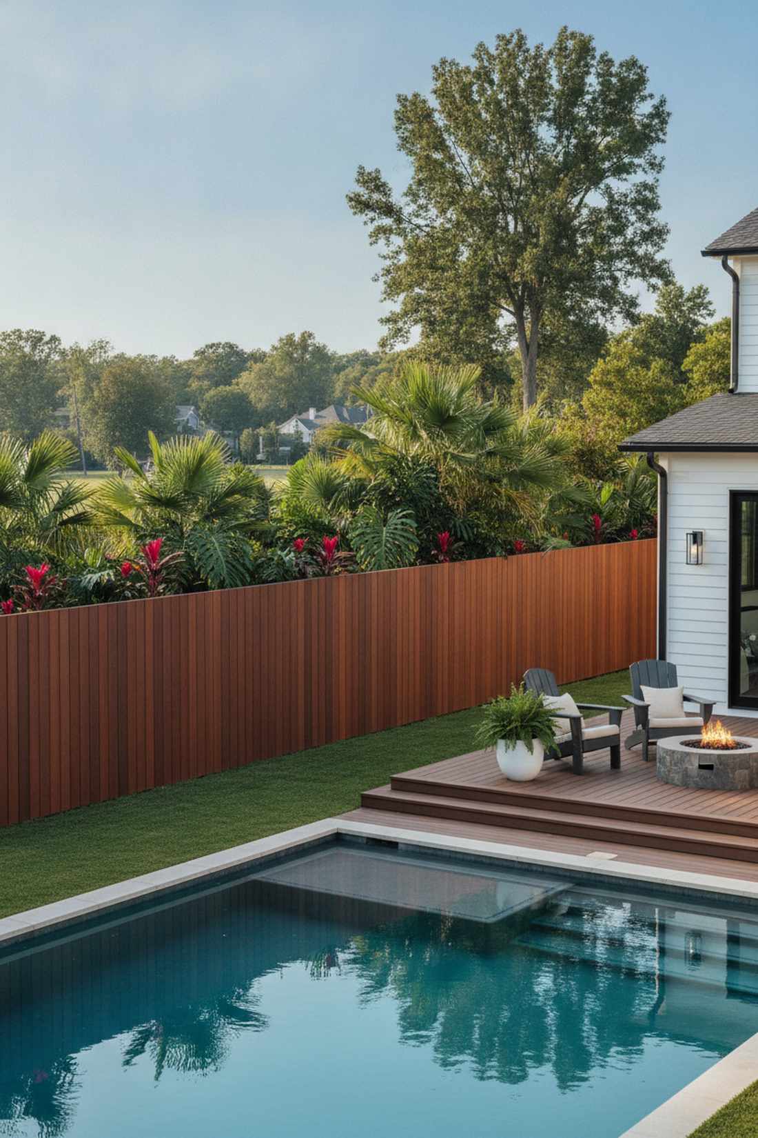 vertical slatted composite fence