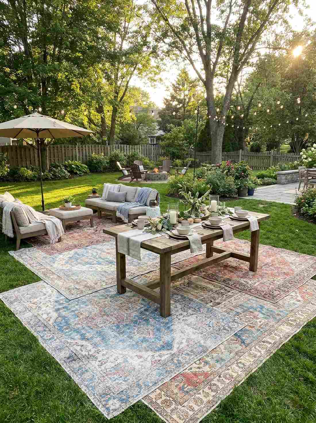 vintage rug foundation layers