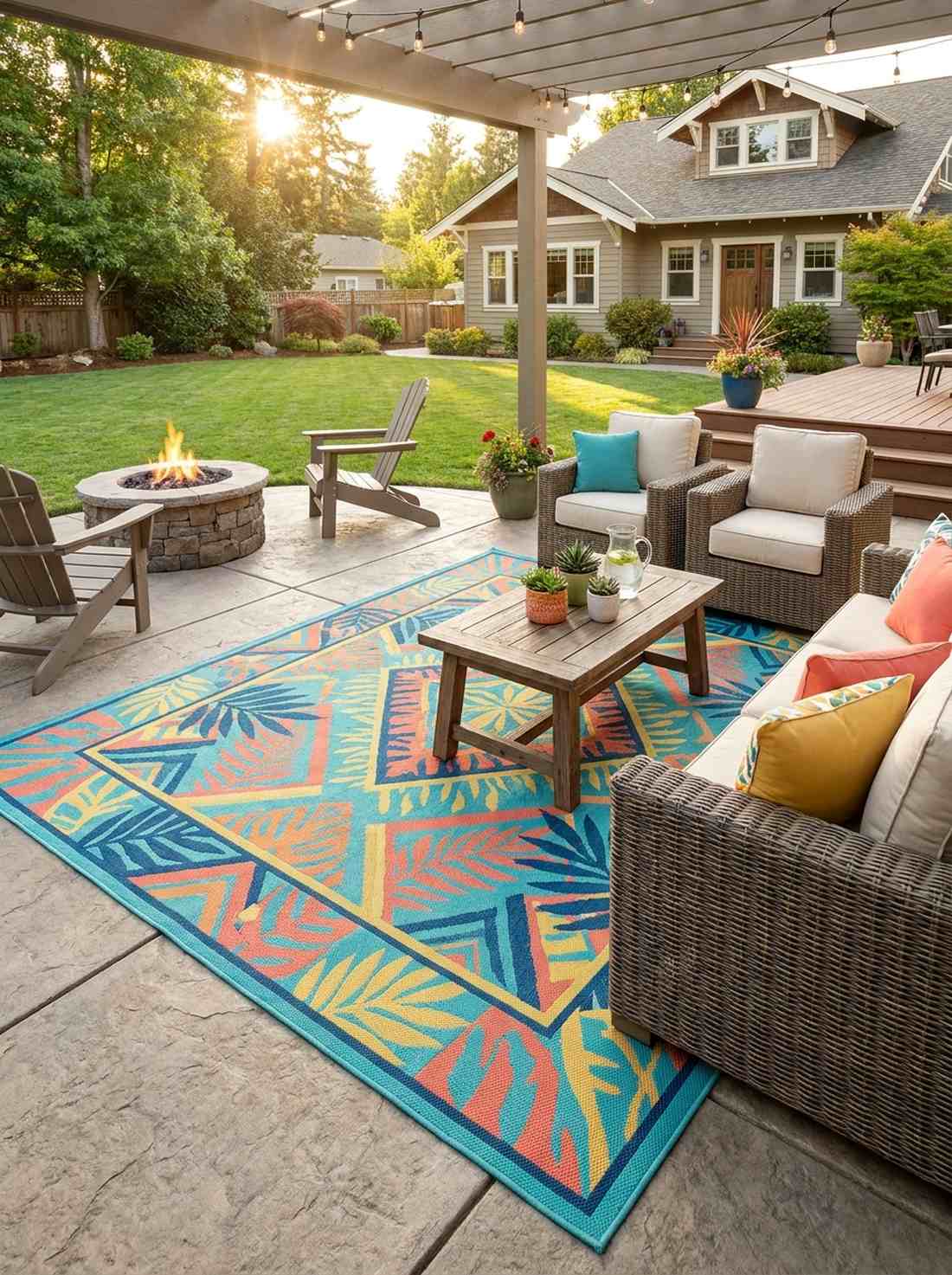 colorful outdoor area rugs