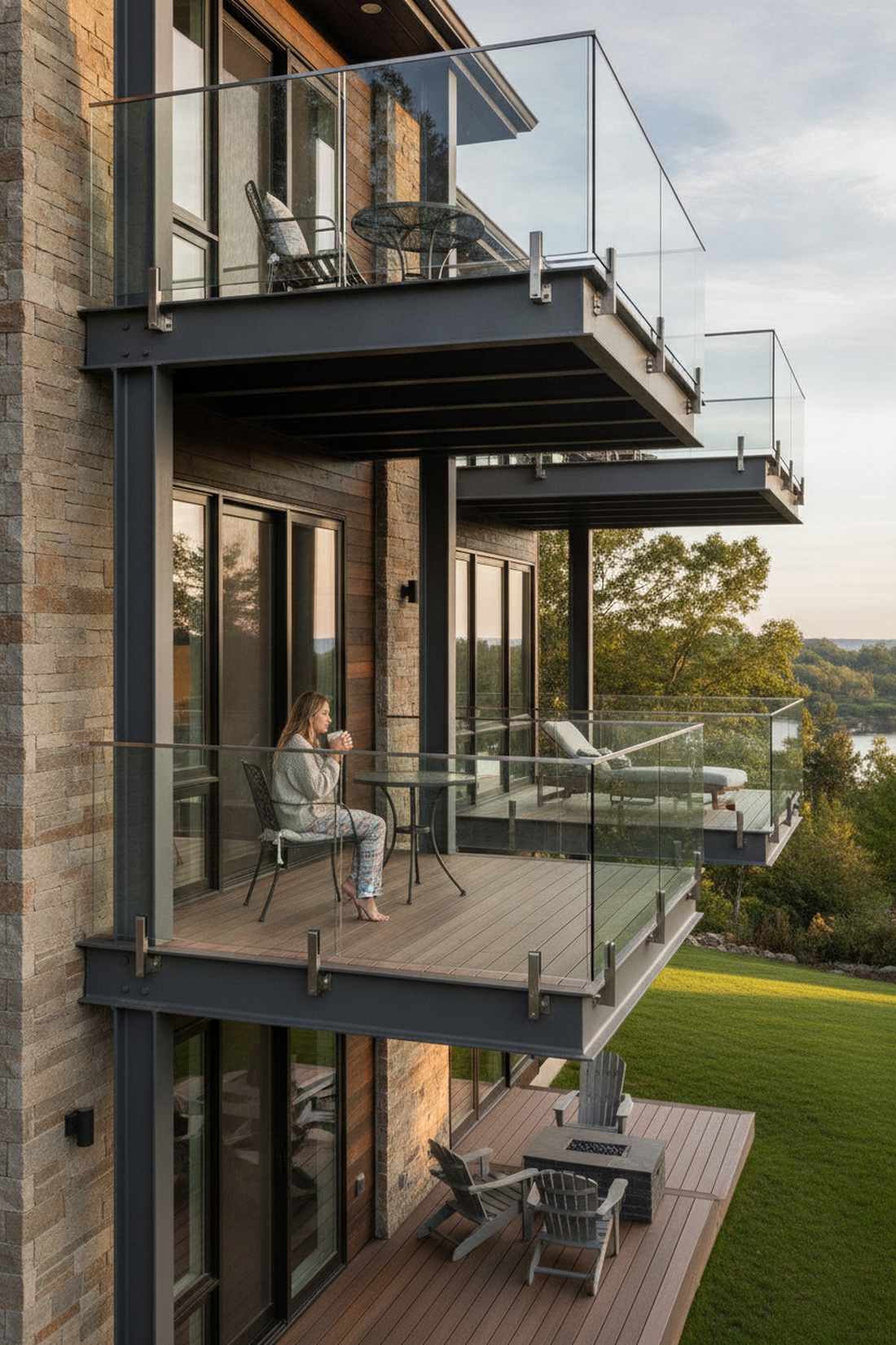 cantilevered balcony platforms