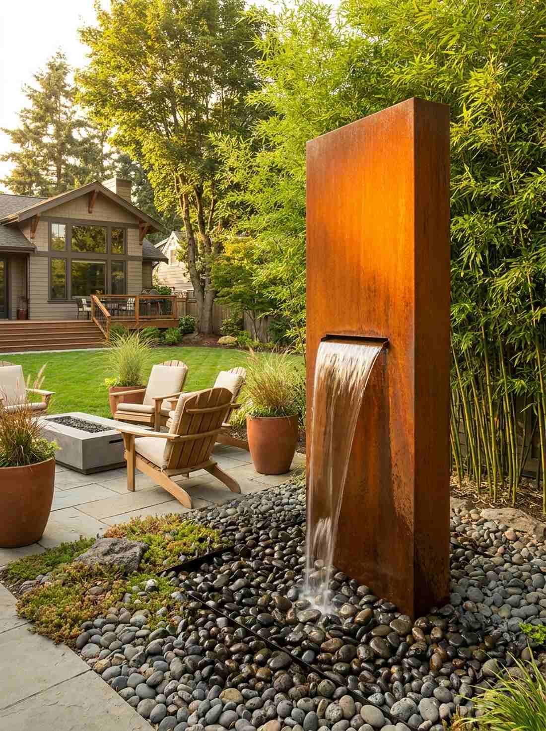 steel water feature