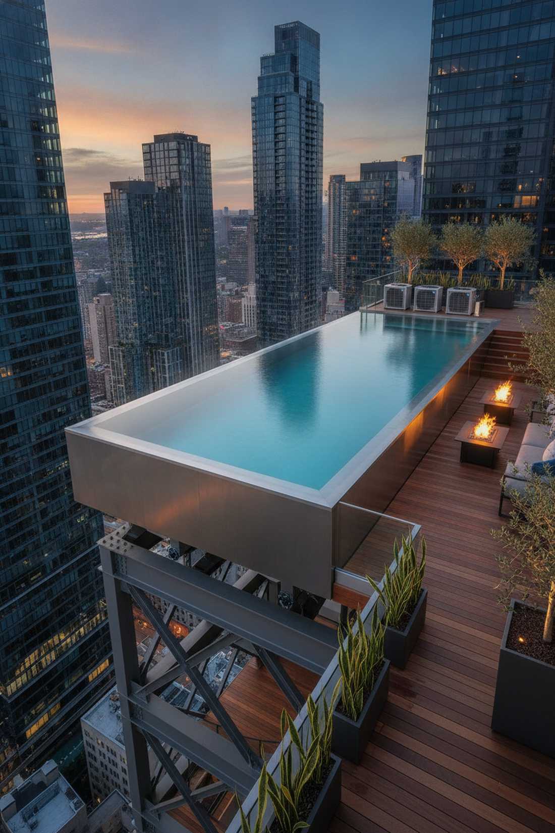 rooftop infinity pool installations