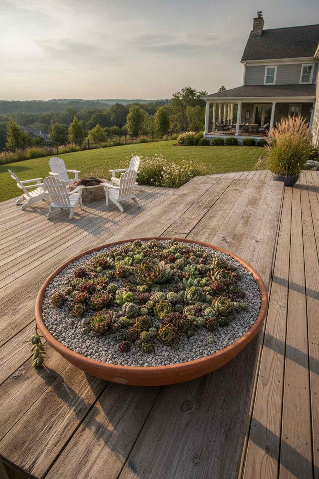 sedum and sempervivum bowl