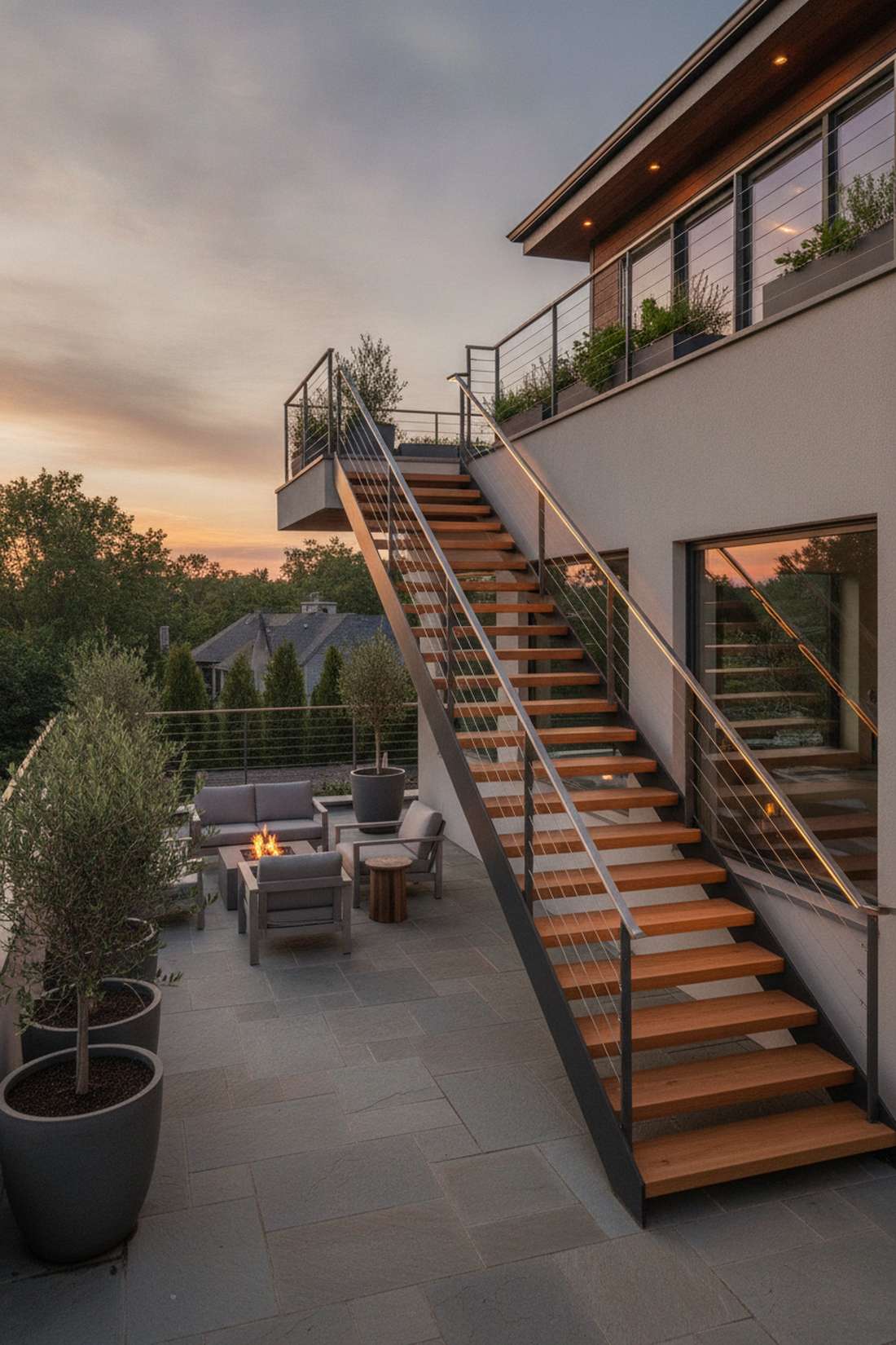 multi story outdoor stairs
