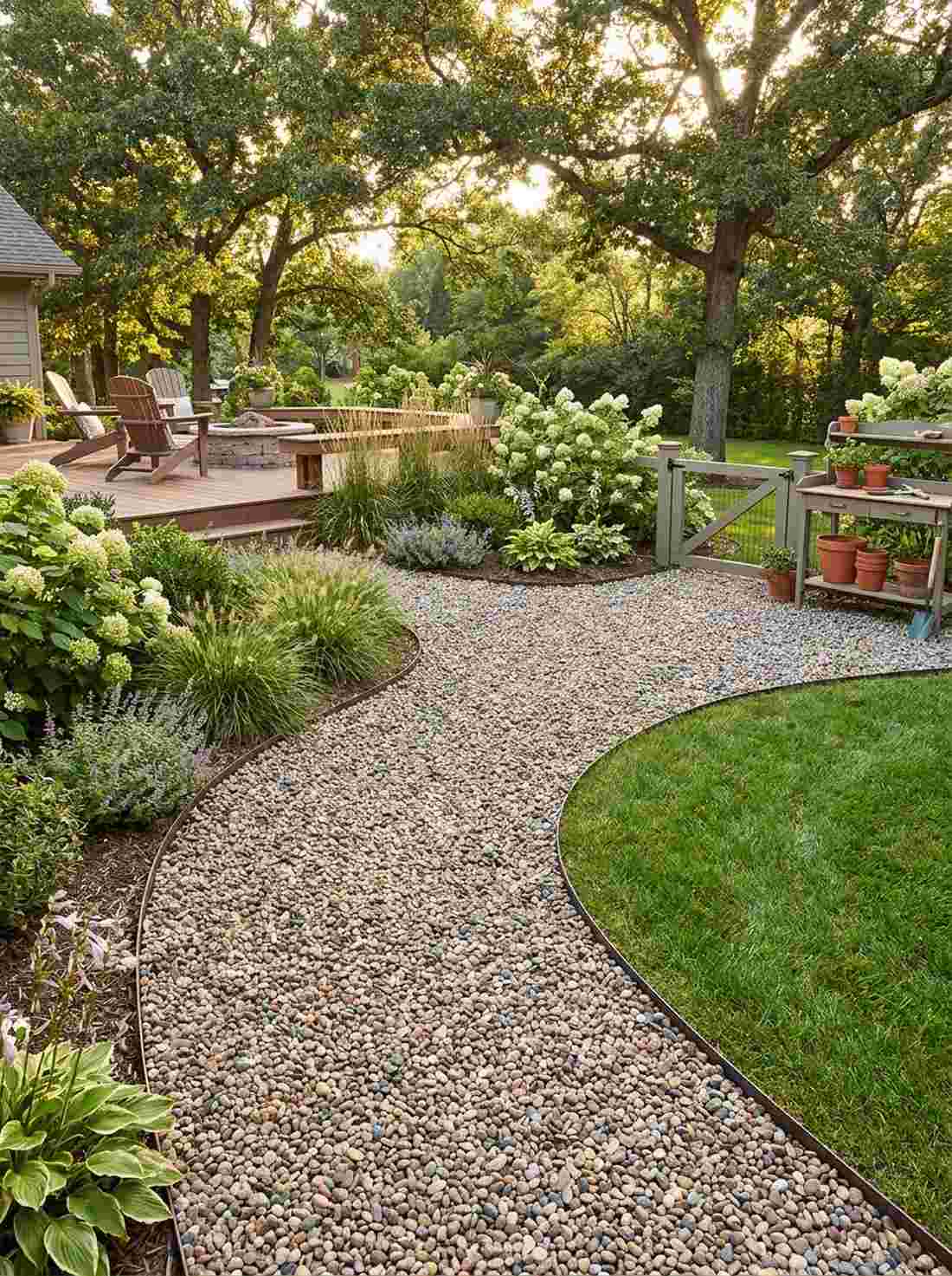 pea gravel pathways