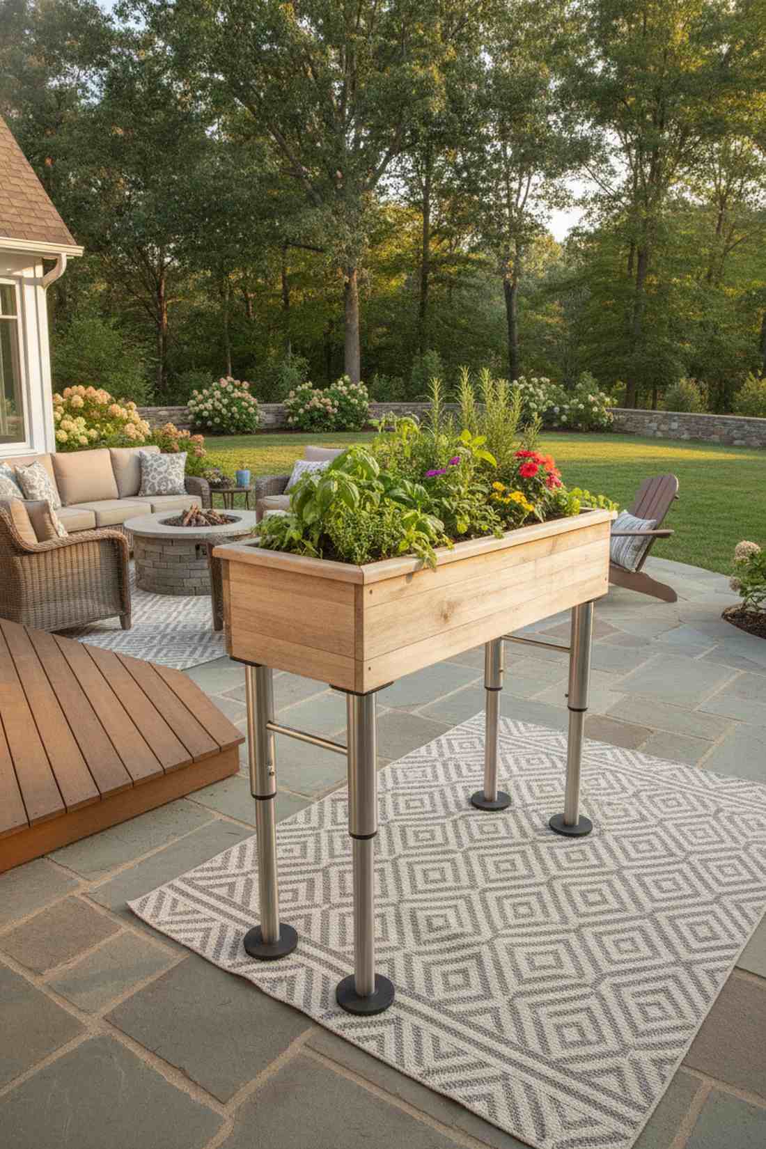 adjustable height standing planter