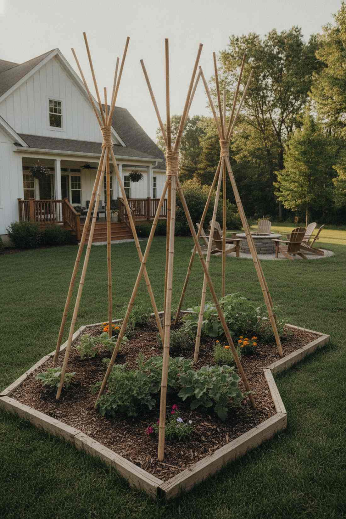 bamboo stake teepees