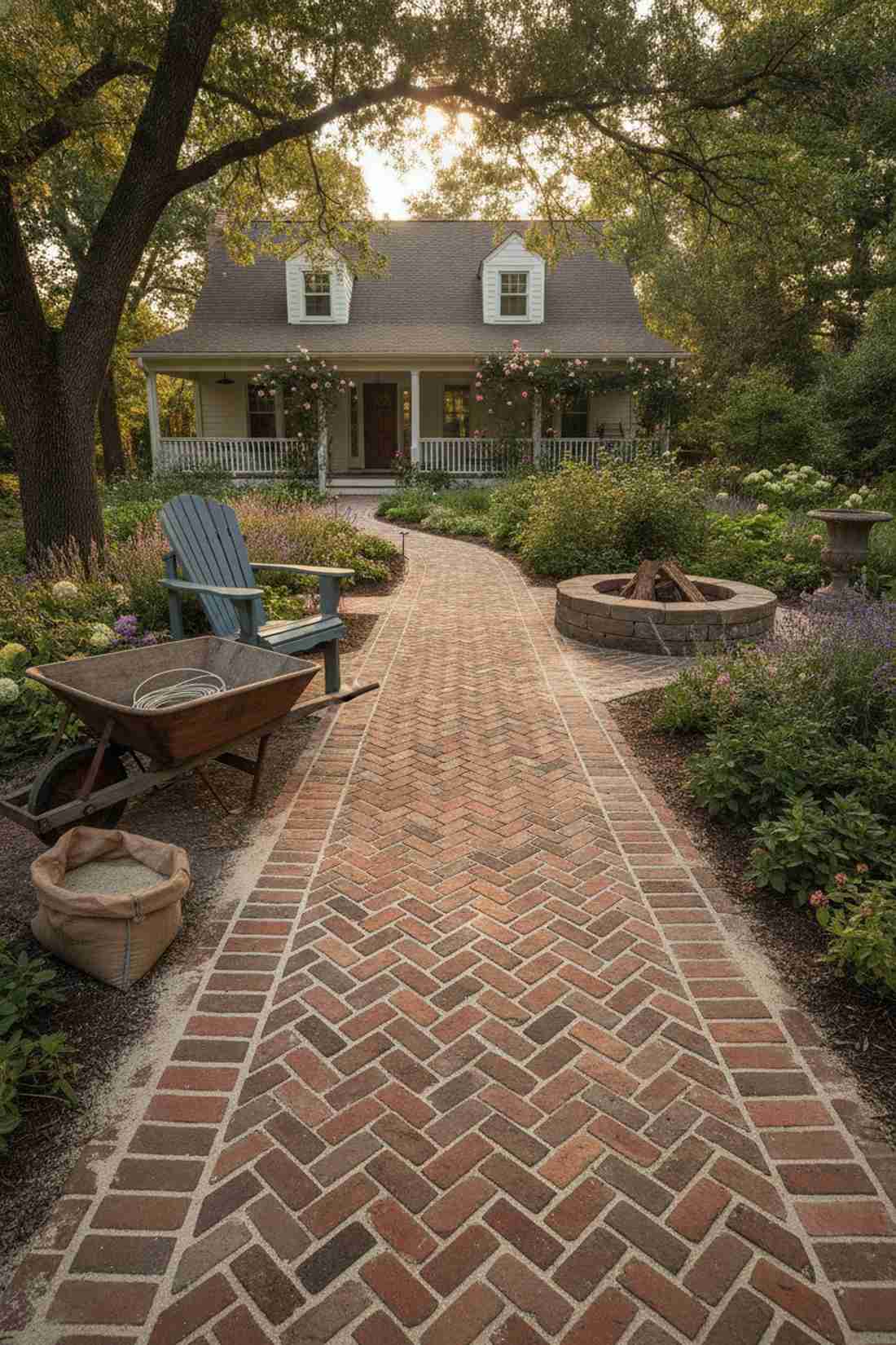 brick in herringbone pattern