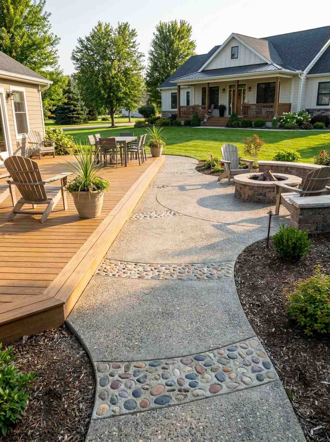 brushed concrete with exposed aggregate