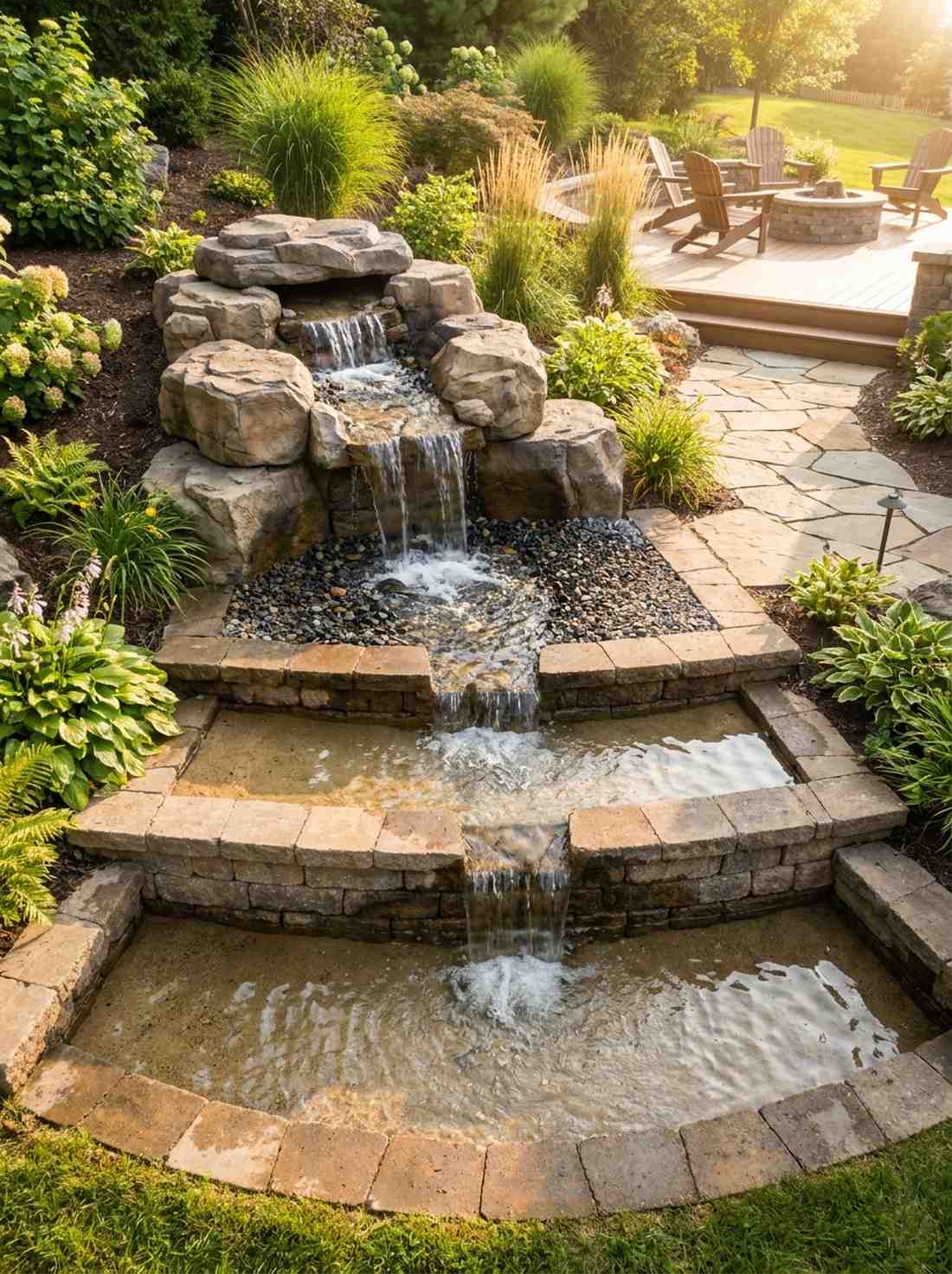 cascading waterfall lines