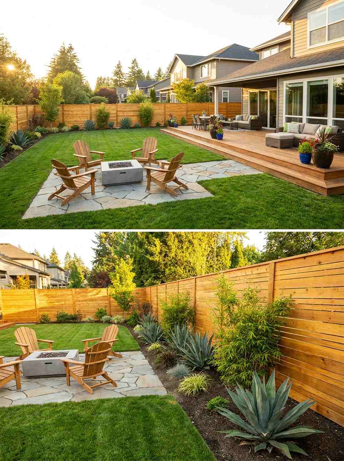 cedar horizontal board fence with hidden fasteners