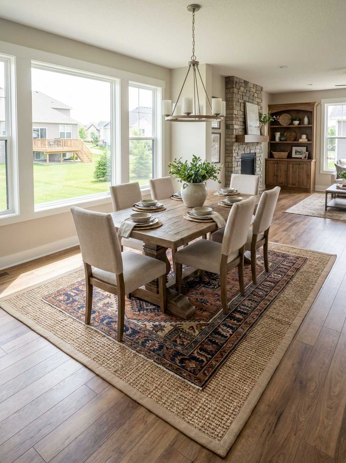 double layered area rugs