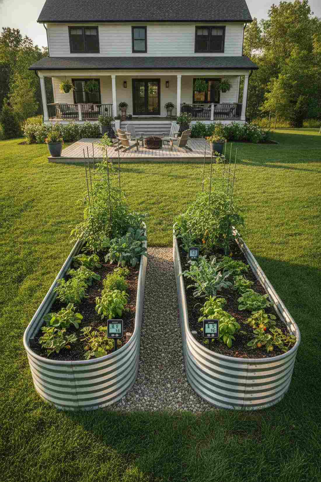 double row raised bed