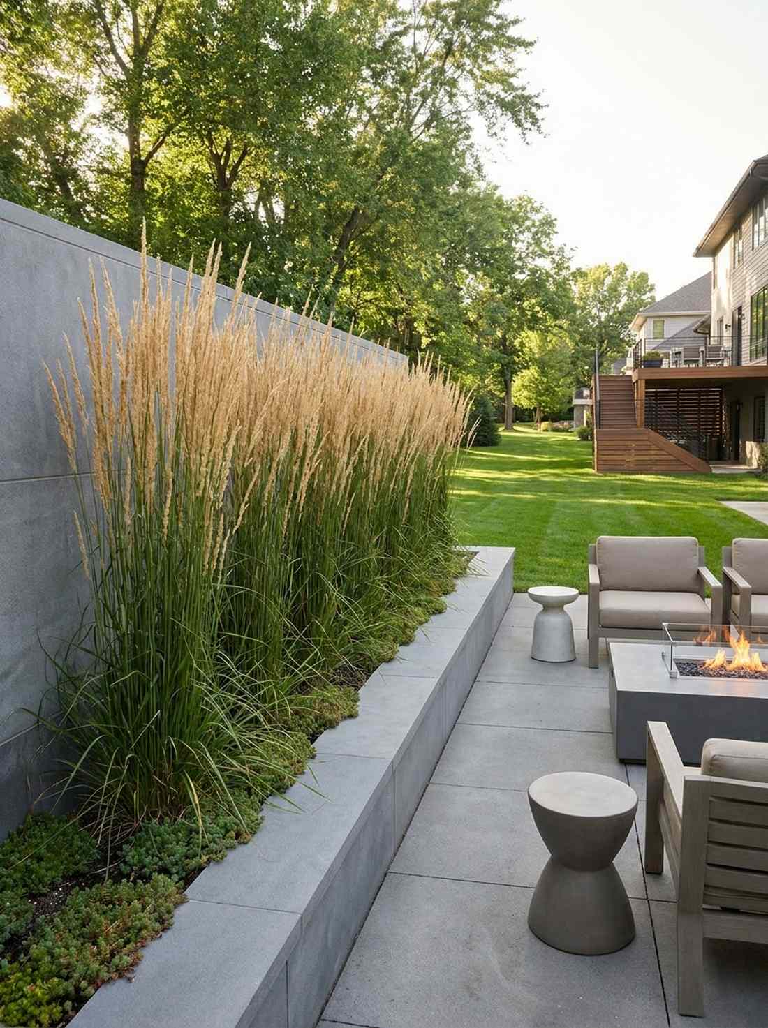 feather reed grass vertical accent
