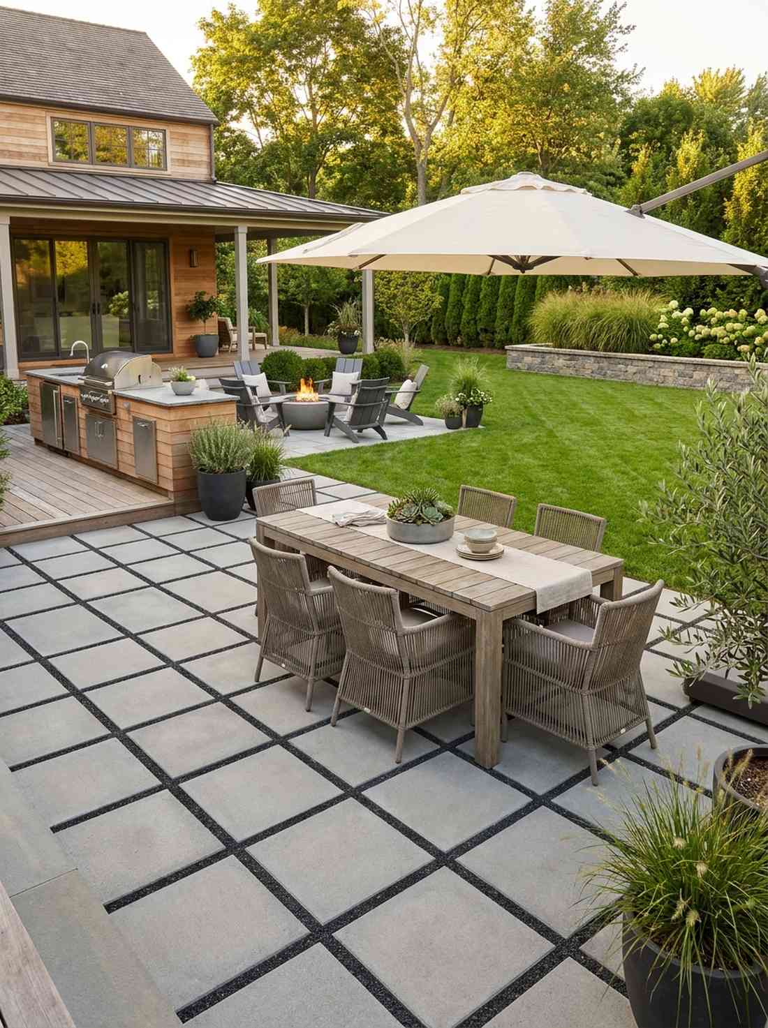 geometric stone grid