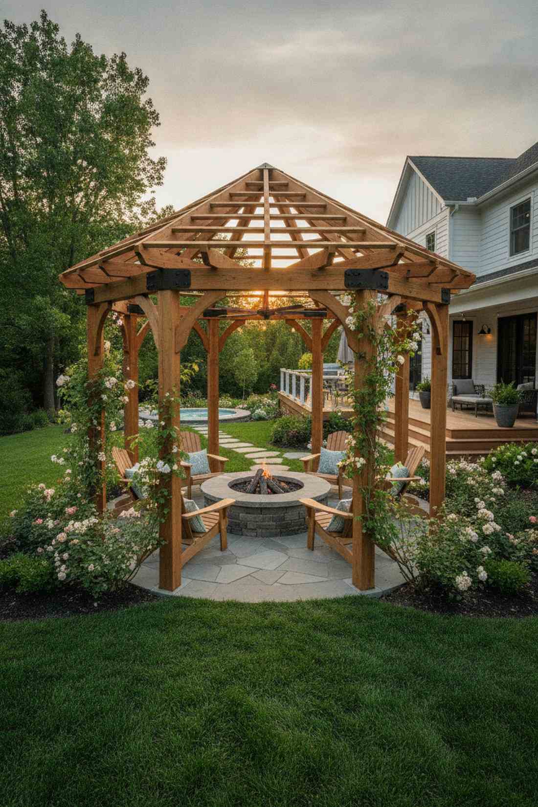 hexagonal pergola frame