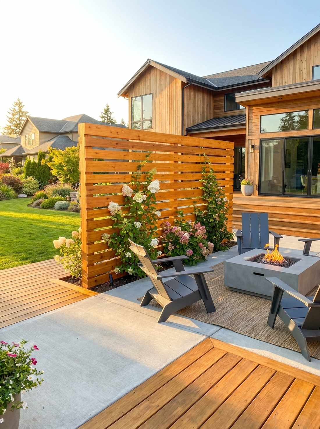 horizontal cedar plank screen