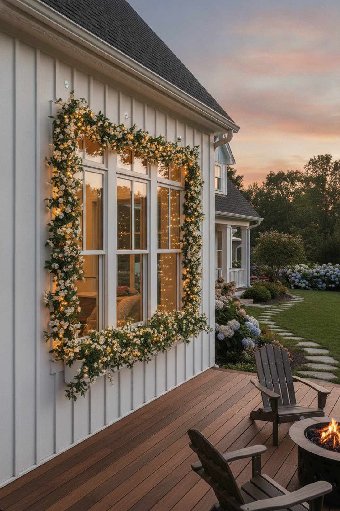 jasmine window frame garlands