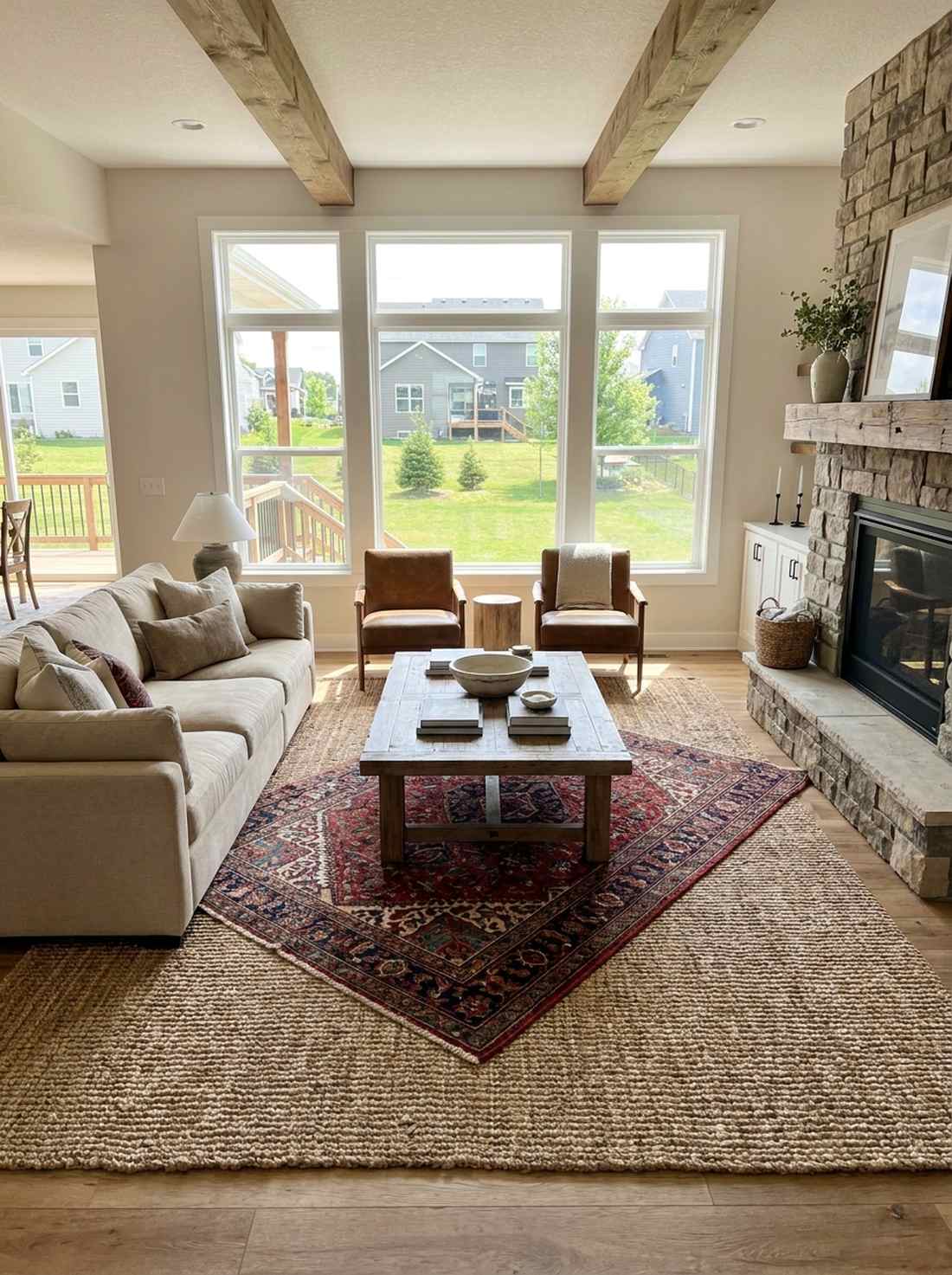 layered rug foundation