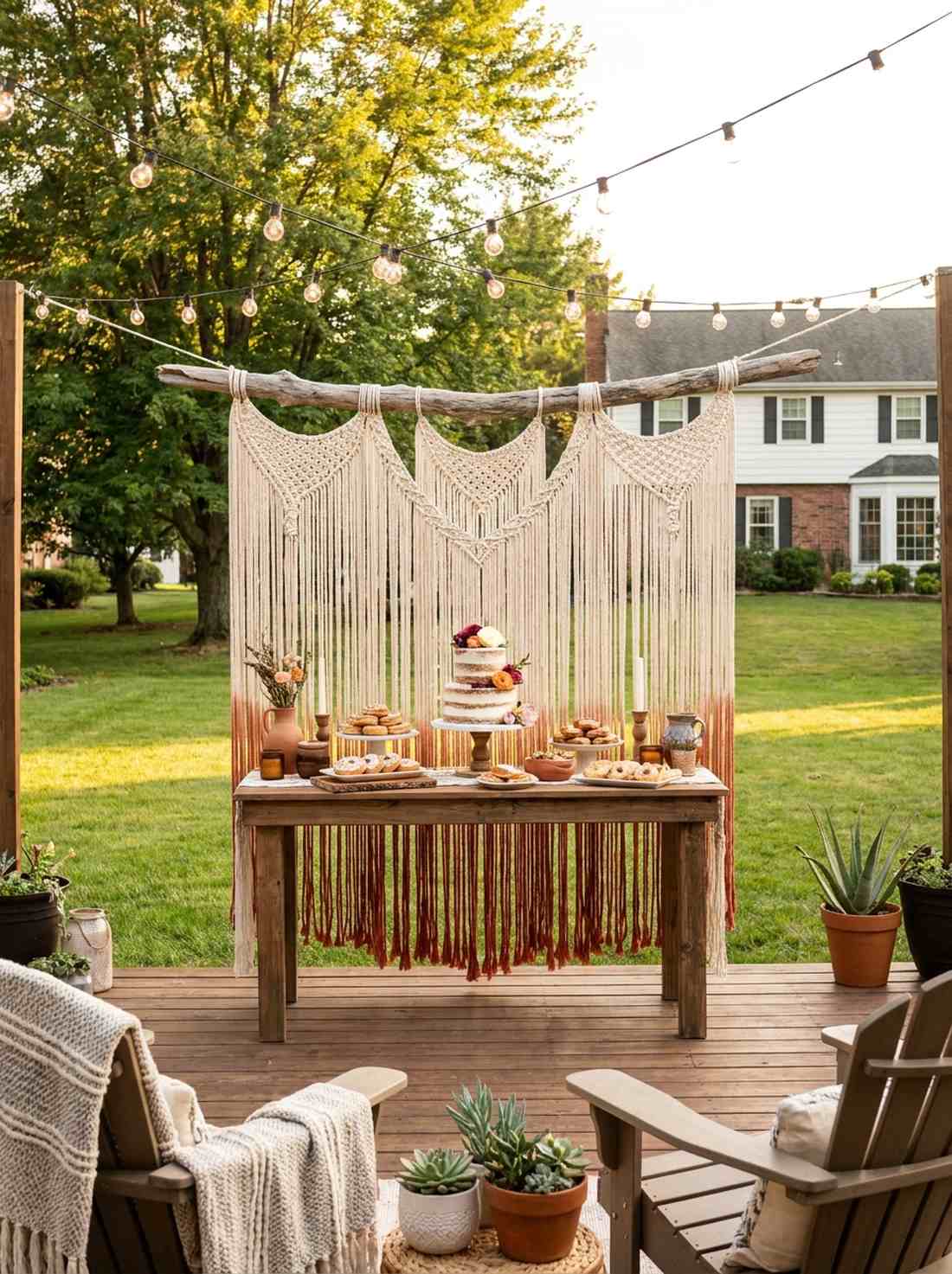 macrame wall hanging backdrop