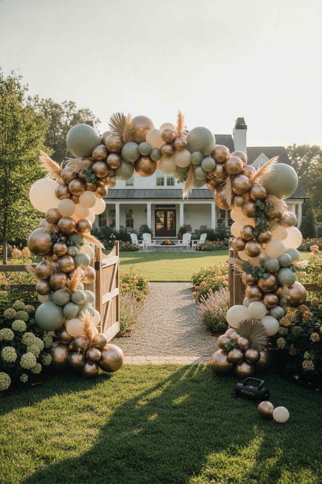 organic balloon garland entrance