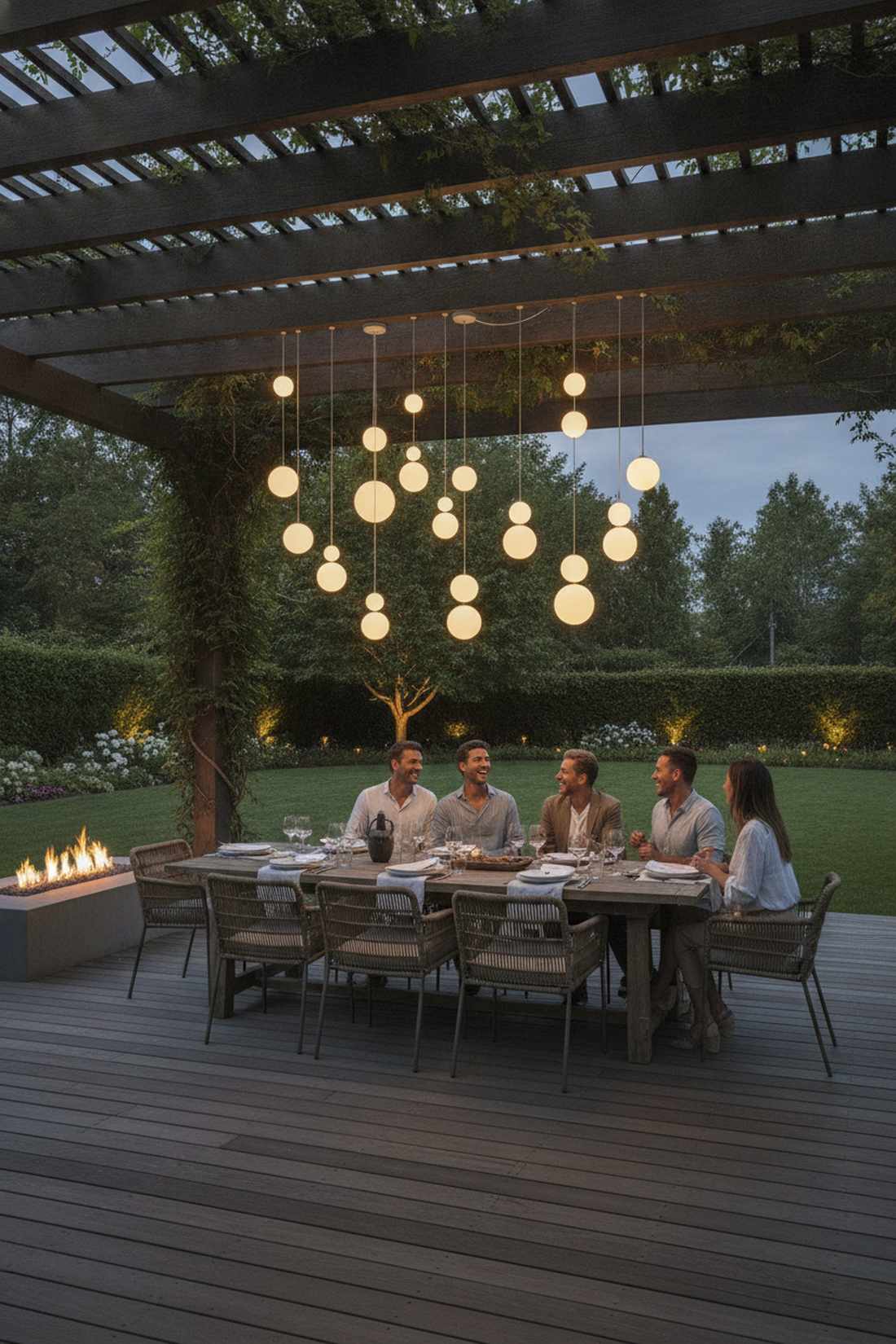 pergola pendant sphere clusters