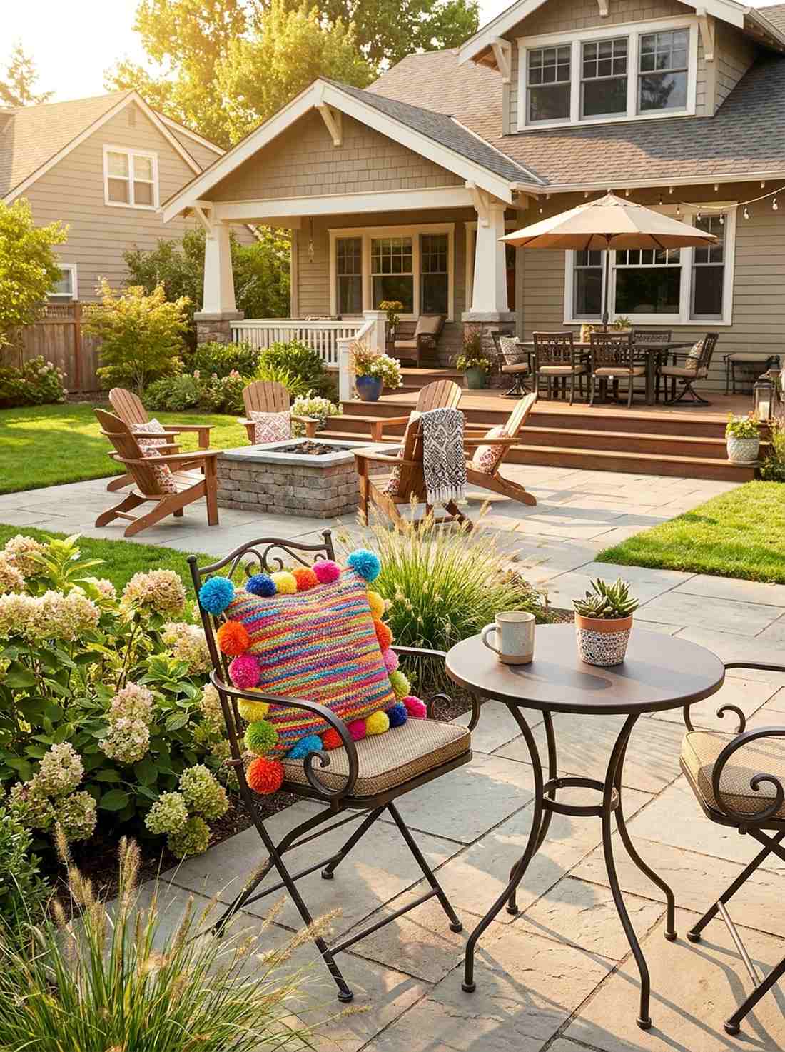 pom pom corner accent cushion