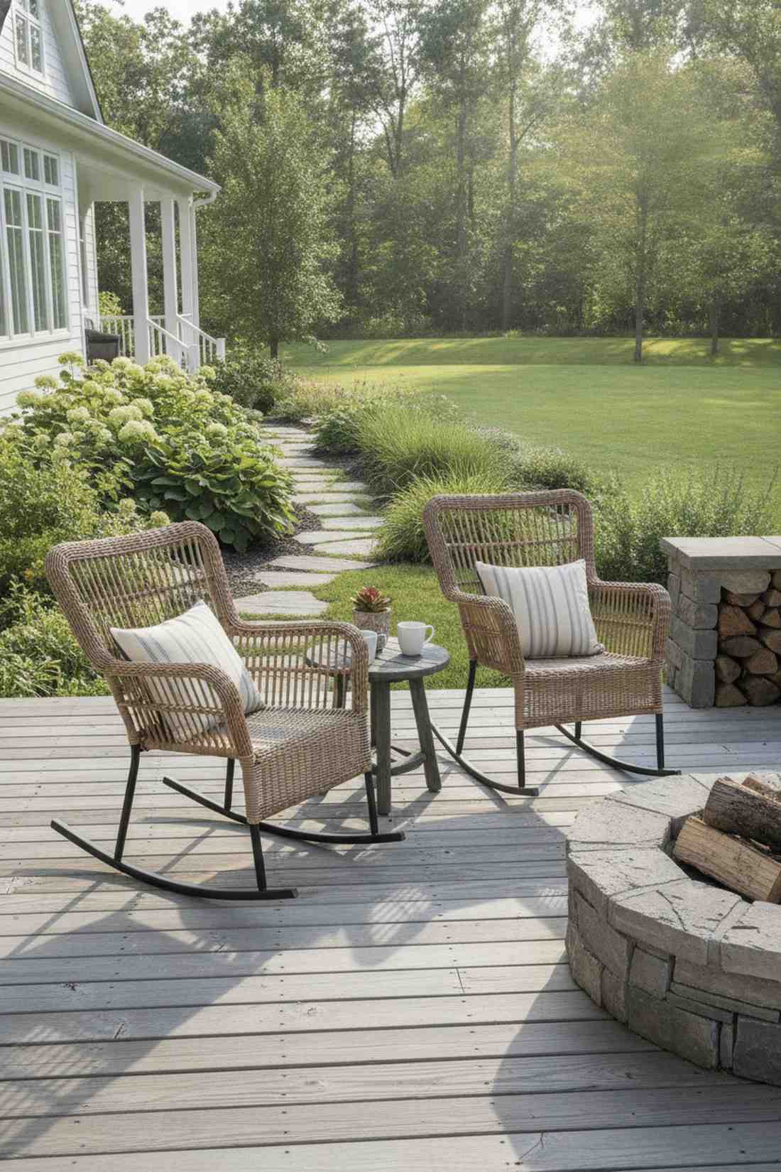 rattan rocking chair bistro set